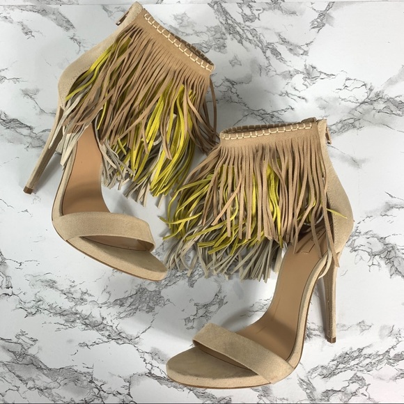 NWOB Aldo Women’s Open Toe Fringe Heels Size 7M - Picture 6 of 9